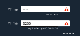 time field required val