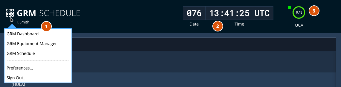 GRM Schedule Global Status Bar